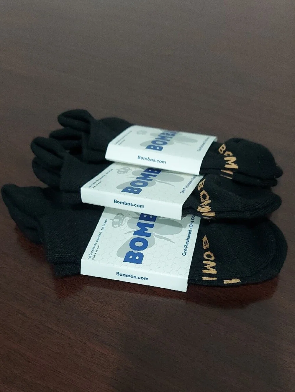❤️ Bombas No-Show XS Athletic Socks in Black (3-Pack)